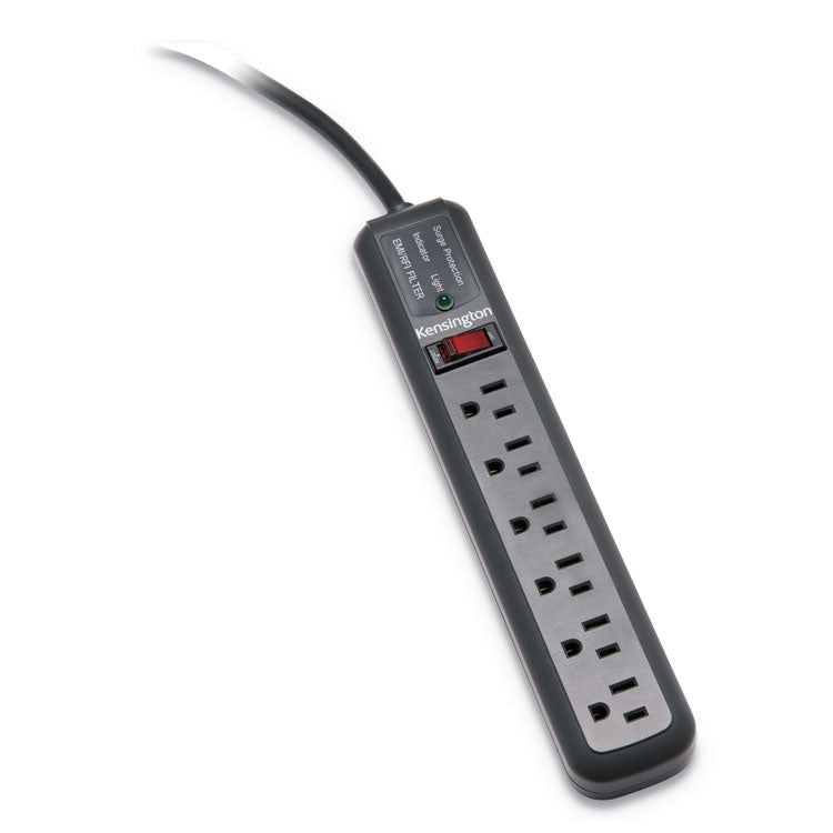 Kensington® Guardian Surge Protector, 6 AC Outlets, 15 ft Cord, 540 J, Gray (KMW38215) Each