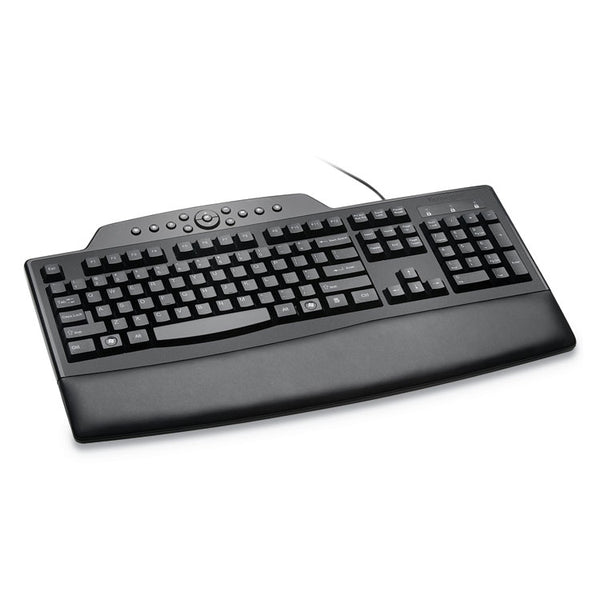 Kensington® Pro Fit Comfort Keyboard, Internet/Media Keys, Wired, Black (KMW72402)