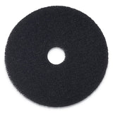 Boardwalk® Stripping Floor Pads, 12" Diameter, Black, 5/Carton (BWK4012BLA)