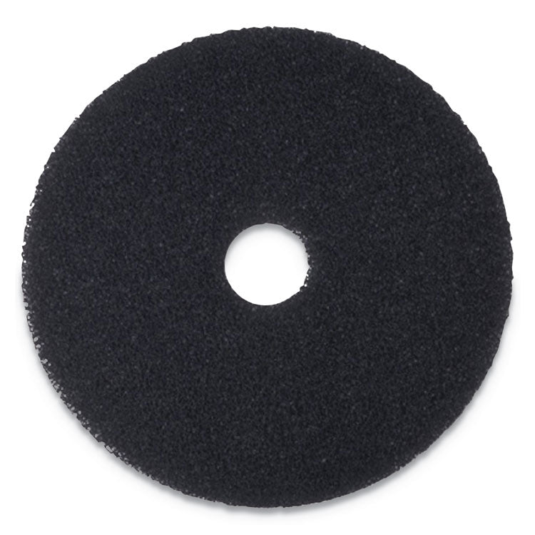 Boardwalk® Stripping Floor Pads, 12" Diameter, Black, 5/Carton (BWK4012BLA)