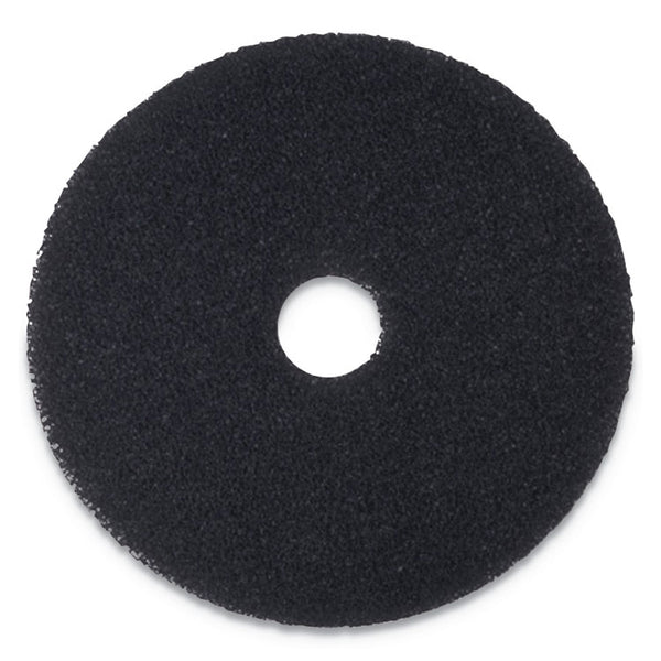 Boardwalk® Stripping Floor Pads, 14" Diameter, Black, 5/Carton (BWK4014BLA)