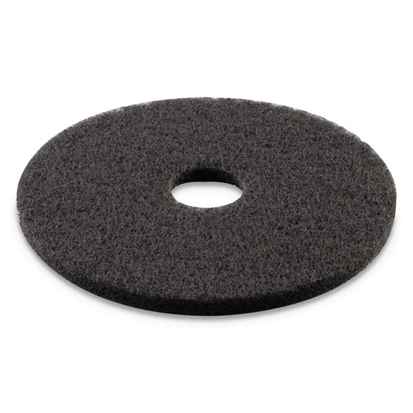 Boardwalk® Stripping Floor Pads, 12" Diameter, Black, 5/Carton (BWK4012BLA)