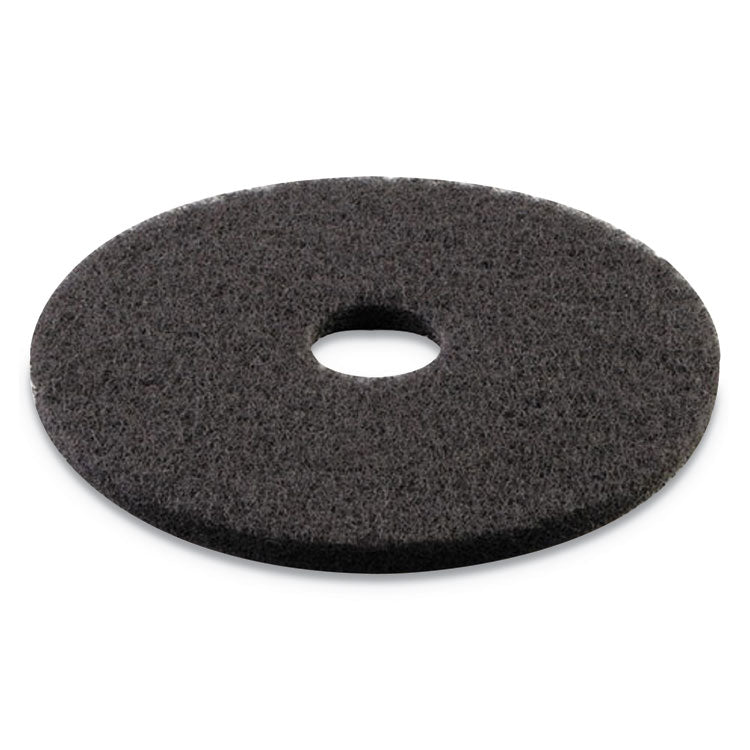 Boardwalk® Stripping Floor Pads, 12" Diameter, Black, 5/Carton (BWK4012BLA)