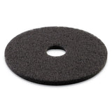 Boardwalk® Stripping Floor Pads, 15" Diameter, Black, 5/Carton (BWK4015BLA)