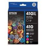 Epson® T410XL-BCS (410XL) Claria High-Yield Ink, 650 Page-Yield, Black/Cyan/Magenta/Yellow (EPST410XLBCS) Pack of 4