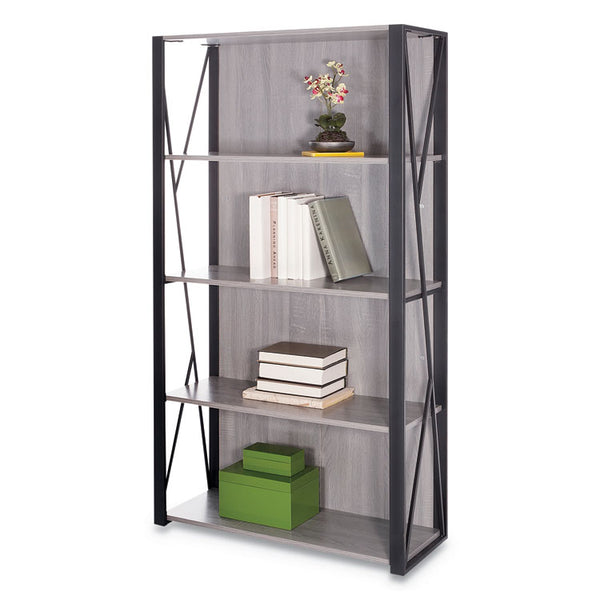 Safco® Mood Bookcases, Four-Shelf, 31.75w x 12d x 59h, Gray (SAF1903GR)