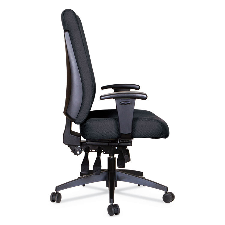 Alera® Alera Wrigley Series 24/7 High Performance High-Back Multifunction Task Chair, Supports 300 lb, 17.24" to 20.55" Seat, Black (ALEHPT4101) Each