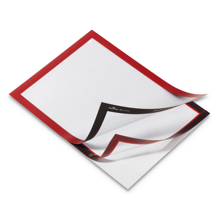 Durable® DURAFRAME Sign Holder, 8.5 x 11, Red Frame, 2/Pack (DBL476803) Pack of 2