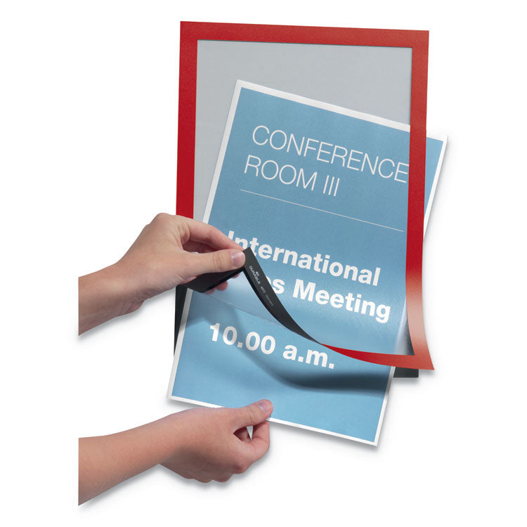 Durable® DURAFRAME Sign Holder, 8.5 x 11, Red Frame, 2/Pack (DBL476803) Pack of 2