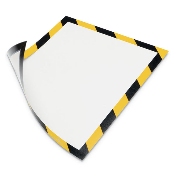 Durable® DURAFRAME Security Magnetic Sign Holder, 8.5 x 11, Yellow/Black Frame, 2/Pack (DBL4772130)