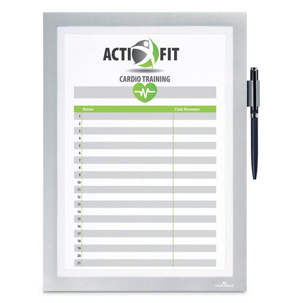 Durable® DURAFRAME Note Sign Holder, 8.5 x 11, Silver Frame (DBL477323) Each
