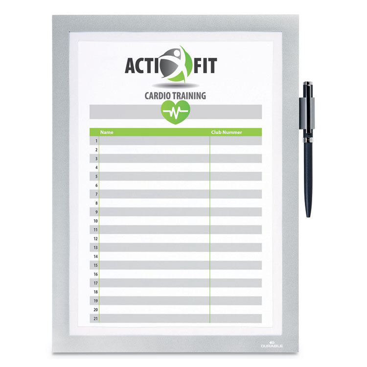 Durable® DURAFRAME Note Sign Holder, 8.5 x 11, Silver Frame (DBL477323) Each