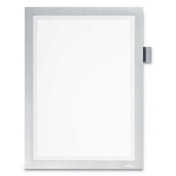 Durable® DURAFRAME Note Sign Holder, 8.5 x 11, Silver Frame (DBL477323)