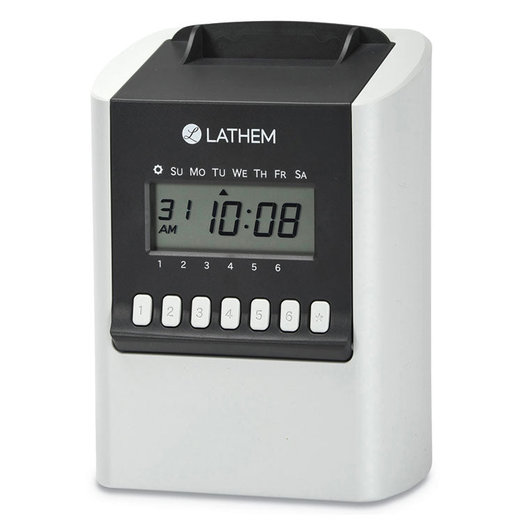 Lathem® Time 700E Calculating Time Clock, Digital Display, White (LTH700E) Each