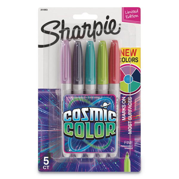 Sharpie® Cosmic Color Permanent Markers, Medium Bullet Tip, Assorted Cosmic Colors, 5/Pack (SAN2010953)