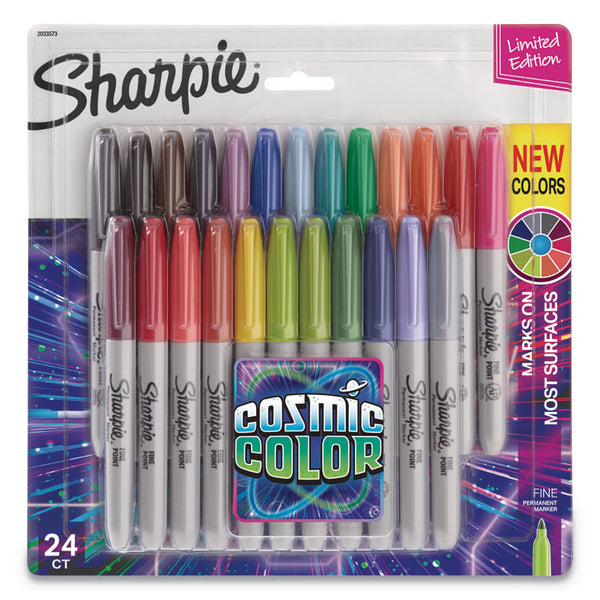 Sharpie® Cosmic Color Permanent Markers, Medium Bullet Tip, Assorted Cosmic Colors, 24/Pack (SAN2033573)