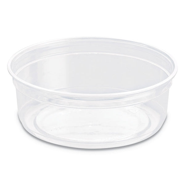 SOLO® Bare Eco-Forward RPET Deli Containers, 8 oz, 4.6" Diameter x 1.8"h, Clear, Plastic, 500/Carton (SCCDM8R) Case of 500