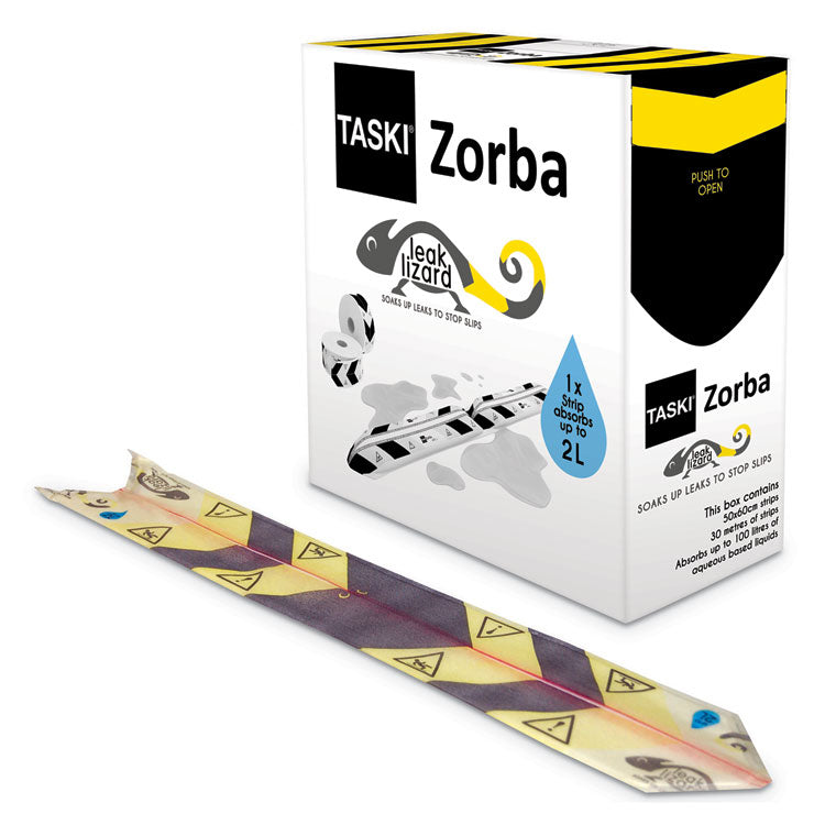 Diversey™ Zorba Absorbent Control Strips, 0.5 gal, 1" x 100 ft, 50 Strips/Box (DVOD7523269) Pack of 50