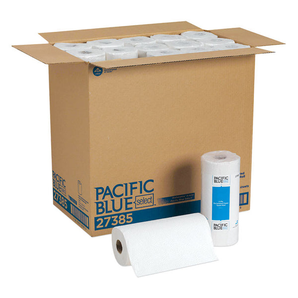 Georgia Pacific® Professional Pacific Blue Select Two-Ply Perforated Paper Kitchen Roll Towels, 2-Ply, 11 x 8.8, White, 85/Roll, 30 Rolls/Carton (GPC27385) Case of 30