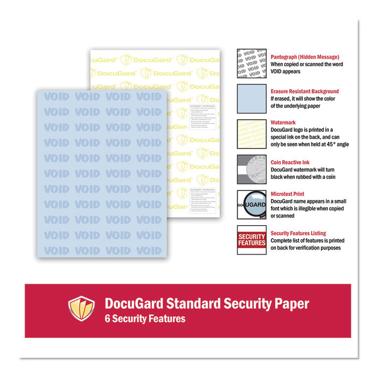 DocuGard™ Medical Security Papers, 24 lb Bond Weight, 8.5 x 11, Blue, 500/Ream (PRB04541) Each