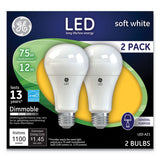 GE LED Soft White A21 Dimmable Light Bulb, 12 W, 2/Pack (GEL65943)