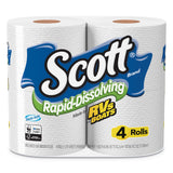 Scott® Rapid-Dissolving Toilet Paper, Bath Tissue, Septic Safe, 1-Ply, White, 231 Sheets/Roll, 4/Rolls/Pack, 12 Packs/Carton (KCM47617) Case of 48
