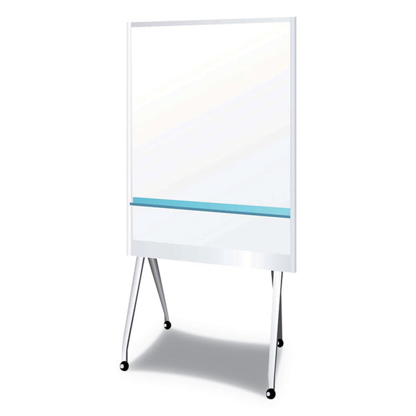 PLUS Mobile Partition Board, 38.3 x 70.8, White Surface, Light Gray Aluminum Frame (PLS912MPBLG) Each