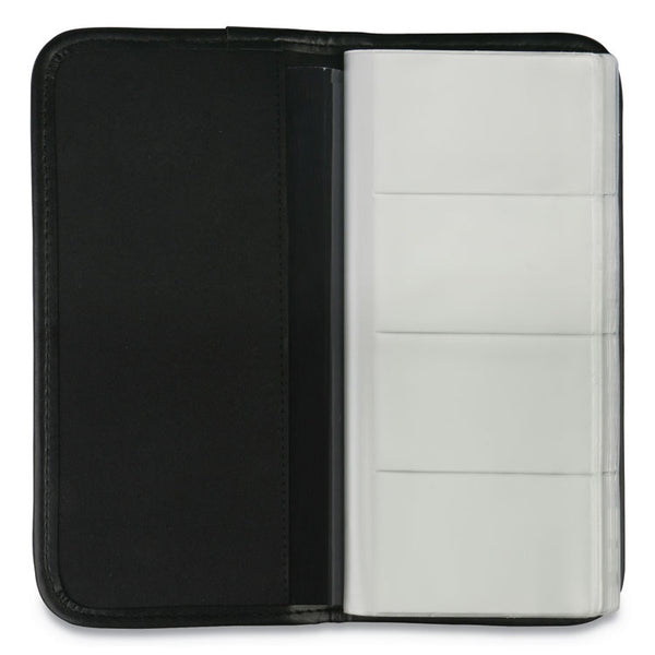 Universal® Business Card Holder, Holds 160 3.5 x 2 Cards, 4.75 x 10.13, Vinyl, Black (UNV26850)