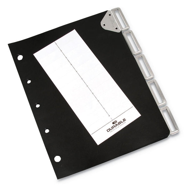 Durable® Catalog Rack Index, 5 Sections, Black (DBL595601)