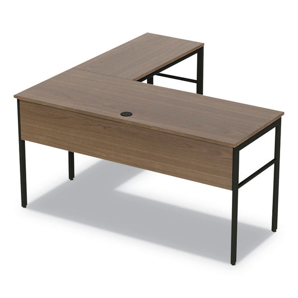 Linea Italia® Urban Series L- Shaped Desk, 59" x 59" x 29.5", Natural Walnut (LITUR602NW)