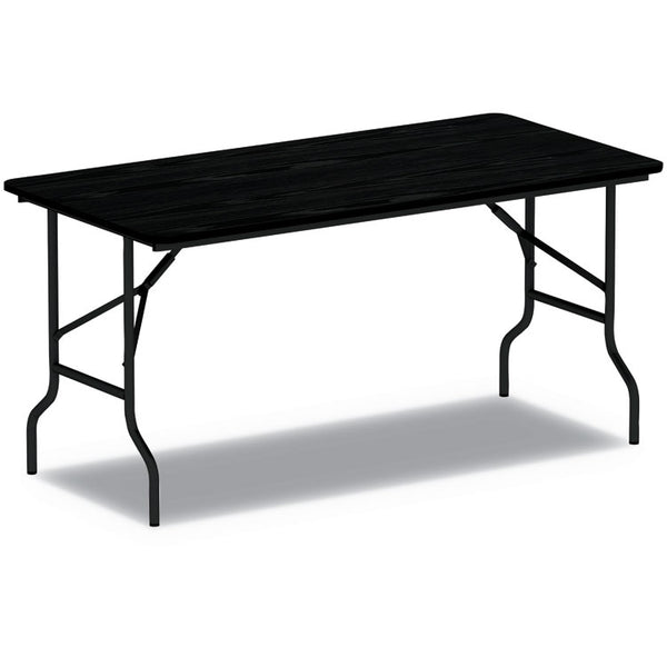 Alera® Wood Folding Table, Rectangular, 71.88w x 29.88d x 29.13h, Black (ALEFT727230BK)