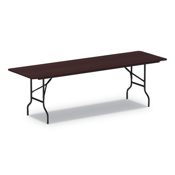 Alera® Wood Folding Table, Rectangular, 95.88w x 29.88d x 29.13h, Mahogany (ALEFT729630MY)