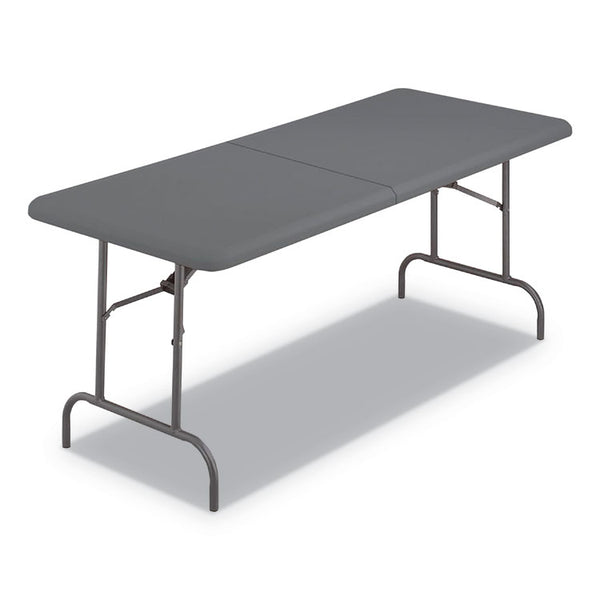 Iceberg IndestrucTable Classic Bi-Folding Table, Rectangular, 30" x 72" x 29", Charcoal (ICE65467) Each