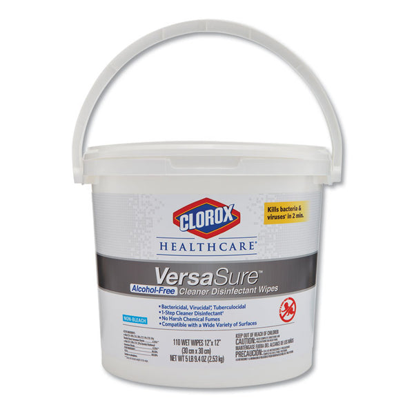 Clorox Healthcare® VersaSure Cleaner Disinfectant Wipes, 1-Ply, 12 x 12, Fragranced, White, 110/Bucket (CLO31759EA) Each