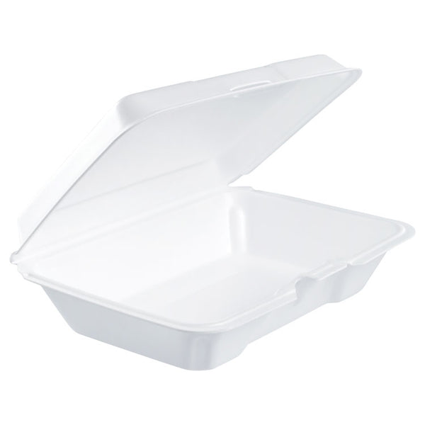 Dart® Foam Hinged Lid Containers, 6.4 x 9.3 x 2.6, White, 200/Carton (DCC206HT1R) Case of 250