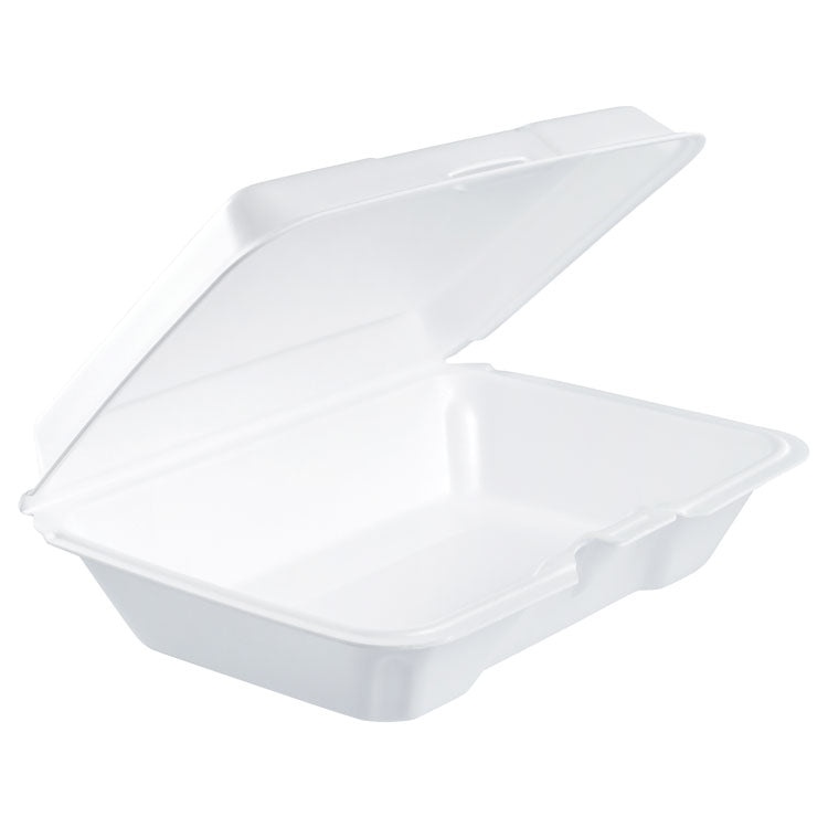 Dart® Foam Hinged Lid Containers, 6.4 x 9.3 x 2.6, White, 200/Carton (DCC206HT1R)