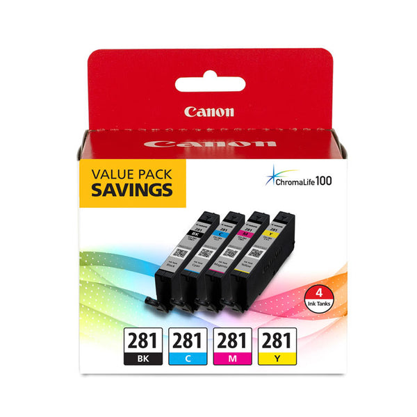 Canon® 2091C005 (CLI-281) Ink, Black/Cyan/Magenta/Yellow (CNM2091C005)