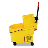 Rubbermaid® Commercial WaveBrake 2.0 Bucket/Wringer Combos, Side-Press, 44 qt, Plastic, Yellow (RCPFG618688YEL) Each