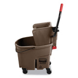 Rubbermaid® Commercial WaveBrake 2.0 Bucket/Wringer Combos, Side-Press, 35 qt, Plastic, Brown (RCPFG758088BRN)