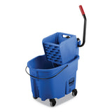 Rubbermaid® Commercial WaveBrake 2.0 Bucket/Wringer Combos, Side-Press, 35 qt, Plastic, Blue (RCPFG758888BLUE) Each