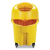 Rubbermaid® Commercial WaveBrake Institution Bucket and Wringer Combos, Down-Press, 35 qt, Plastic, Yellow (RCPFG759088YEL) Each