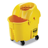 Rubbermaid® Commercial WaveBrake Institution Bucket and Wringer Combos, Down-Press, 35 qt, Plastic, Yellow (RCPFG759088YEL) Each