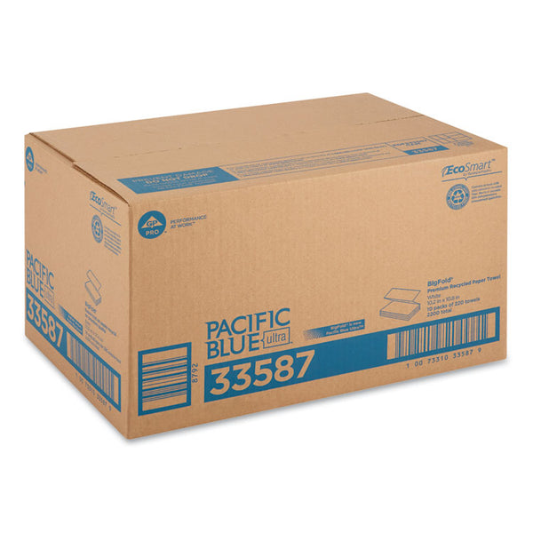 Georgia Pacific® Professional Pacific Blue Ultra Paper Towels, 1-Ply, 10.2 x 10.8, White, 220/Pack, 10 Packs/Carton (GPC33587) Case of 2200