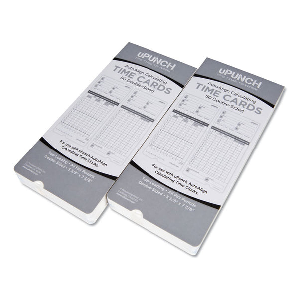 uPunch™ Time Clock Cards for uPunch HN2000/HN4000/HN4600, Two Sides, 7.5 x 3.5, 100/Pack (PPZHNTCL2100)