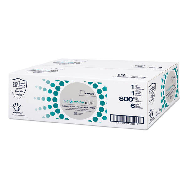 Papernet® DissolveTech Paper Towel, 1-Ply, 7.8" x 800 ft, White, 6 Rolls/Case (SOD410333)