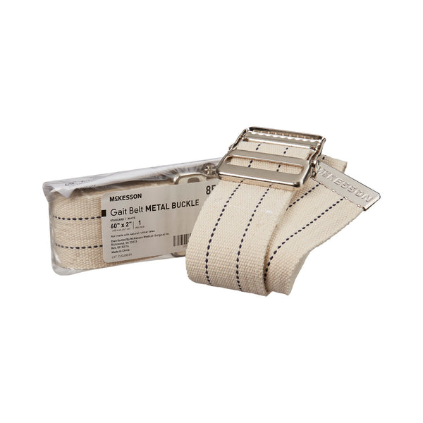McKesson Gait Belt 60 Inch Length White Polyester (864676_CS) 48/CS