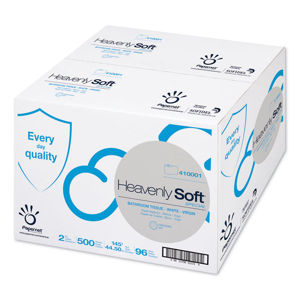 Papernet® Heavenly Soft Toilet Tissue, Septic Safe, 2-Ply, White. 4.1" x 146 ft, 500 Sheets/Roll, 96 Rolls/Carton (SOD410001)