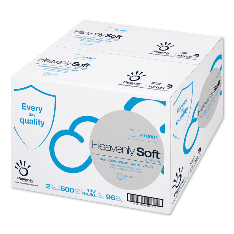 Papernet® Heavenly Soft Toilet Tissue, Septic Safe, 2-Ply, White. 4.1" x 146 ft, 500 Sheets/Roll, 96 Rolls/Carton (SOD410001) Case of 96