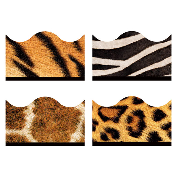 TREND® Terrific Trimmers Print Board Trim, 2.25" x 156 ft, Animal Prints, Assorted Colors/Designs (TEPT92917) Each