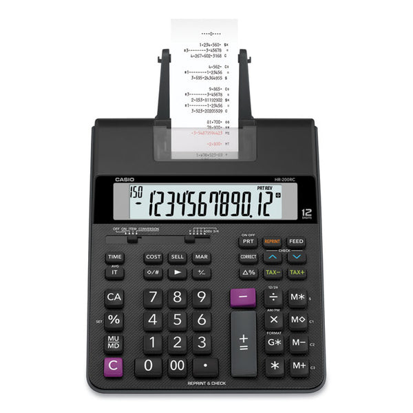 Casio® HR200RC Printing Calculator, Black/Red Print, 2.4 Lines/Sec (CSOHR200RC) Each